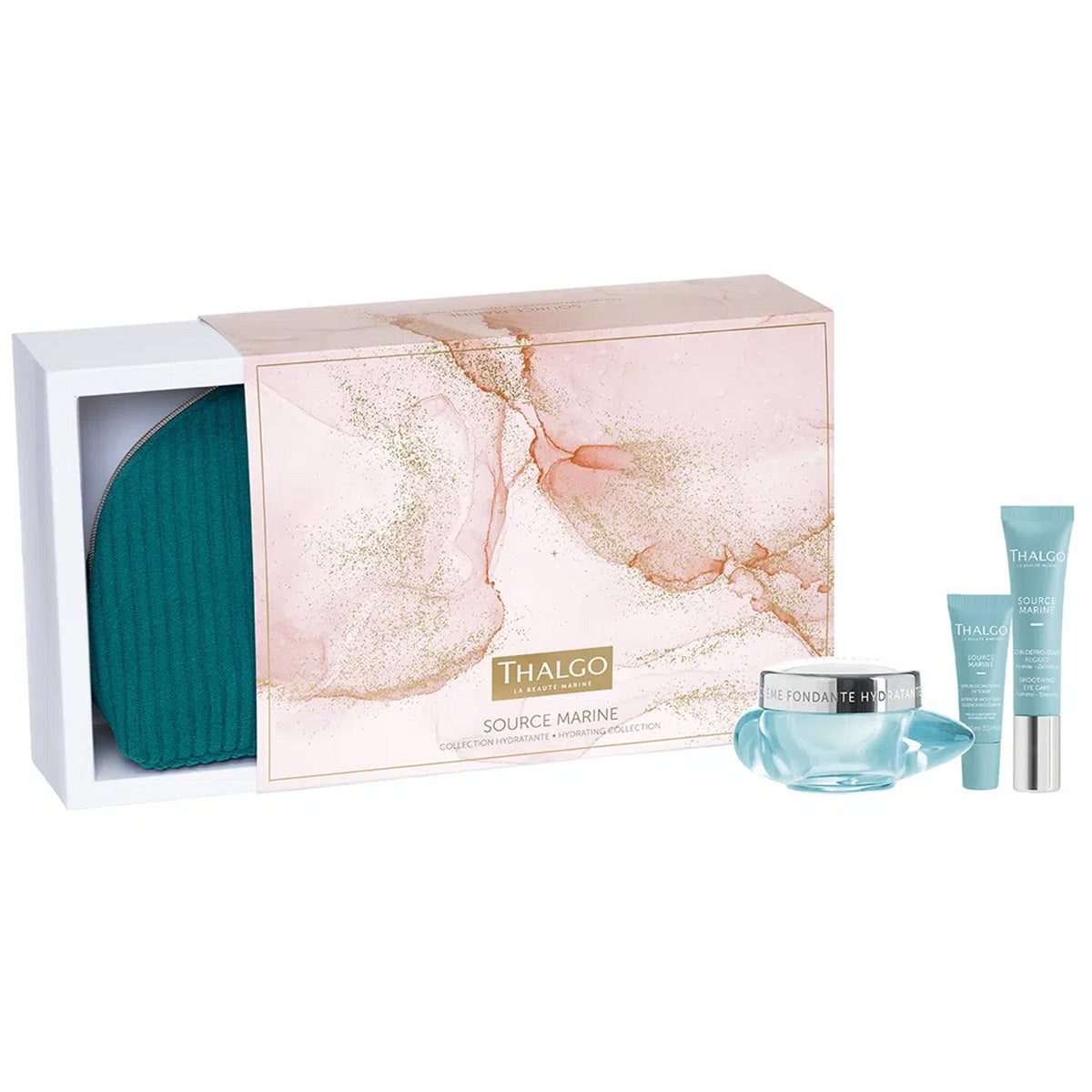 Source Marine Hydrating Collection Set / Zartschmelzende Feuchtigkeitscreme + Serum + Augenpflege von Thalgo
