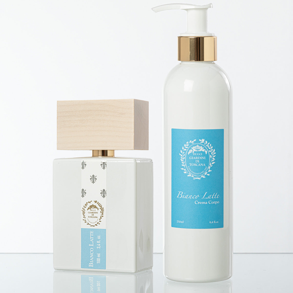 Bianco Latte Set: Eau De Parfum + Body Lotion von Giardini di Toscana