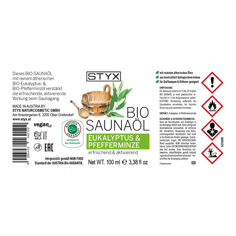 BIO Saunaöl Eukalyptus & Pfefferminze von STYX