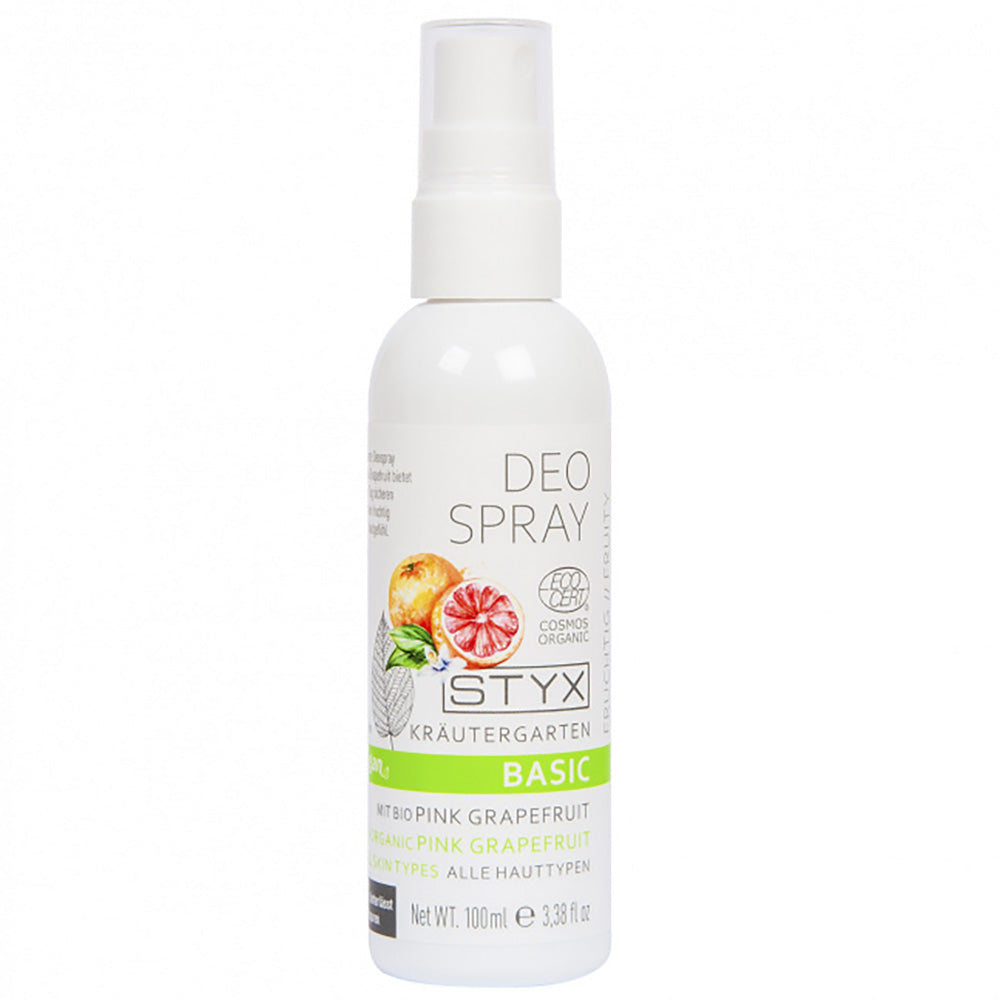 Kräutergarten Basic Deo Spray mit Bio Pink Grapefruit von styx