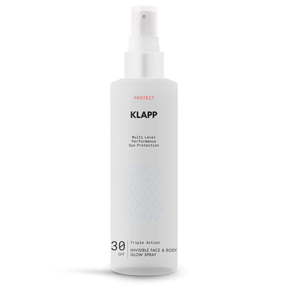 Triple Action Invisible Face & Body Glow Spray SPF 30 von Klapp Cosmetics